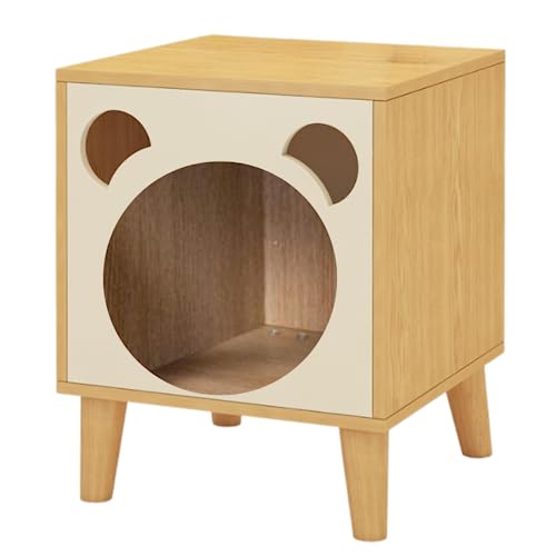 POLIPETS Beistelltisch und Haus für Haustiere, Holztisch für Haustiere, MDF-beständiges Holz, minimalistisch, elegant und widerstandsfähig, platzsparend, 50,8 x 40,6 x 40,6 cm, Beige von POLIPETS