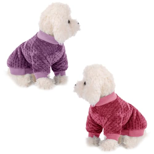 Hundepullover, 2- oder 3er-Pack, Hundepullover für kleine, mittelgroße Hunde oder Katzen, warme, weiche Flanell-Haustierkleidung für Hunde, Mädchen oder Jungen, Hunde-Shirt, Mantel, Jacke (Größe S, von POMIU