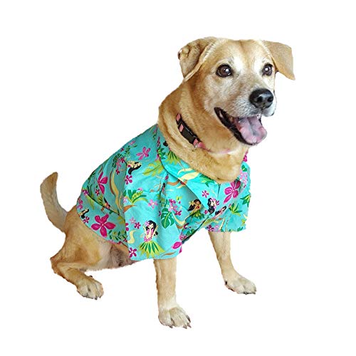 Robert J. Clancey RJC Dog Hula Spring Aloha Hawaii-Hemd Blaugrün 2X von PONLEE