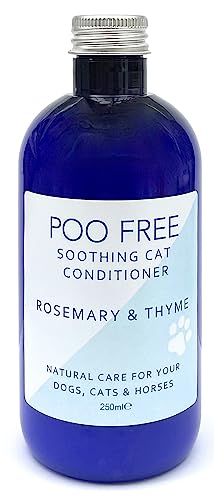 99% Natürlich SPÜLUNG FÜR Katzen - Kokosnuss, THYMIAN & ROSMARIN - 250ml Poo Free Ohne Silikon, Ohne Parabene. Konzentriert, Beruhigt, Hydratisiert, Lindert Juckreiz. pH-Wert für Katzen Ausgeglichen. von POO FREE