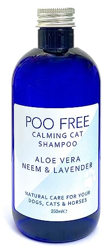 99% Natürlich Shampoo FÜR Katzen Mit Aloe Vera, NEEM & LAVANDEL - 250ml - von POO FREE. Ohne Sulfat, Ohne Silikon, Ohne Parabene. Konzentriert, Beruhigt, Hydratisiert, Lindert Juckreiz. von POO FREE