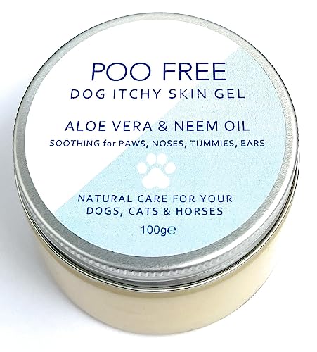 POO FREE Aloe Vera Gel MIT NEEM - für Hunde - 100 g Kühlen und Feuchtigkeit Spenden, Juckreiz lindern und Keime und Gerüche beseitigen. von POO FREE