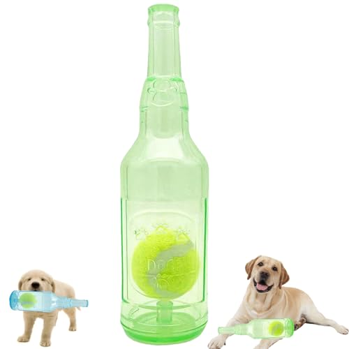 Wasserflaschenspielzeug für Hunde,Flaschenkauspielzeug für Hunde,Plastikwasserflaschenkauspielzeug für Hunde mit Ball,Plastikflaschenspielzeug mit Ball für Hunde,Wasserflaschenkauspielzeug Haustiere(G von POOLPO