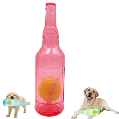 Wasserflaschenspielzeug für Hunde,Flaschenkauspielzeug für Hunde,Plastikwasserflaschenkauspielzeug für Hunde mit Ball,Plastikflaschenspielzeug mit Ball für Hunde,Wasserflaschenkauspielzeug Haustiere(R von POOLPO