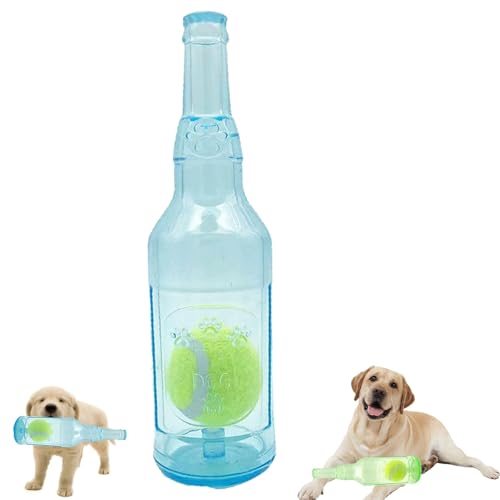 Wasserflaschenspielzeug für Hunde,Flaschenkauspielzeug für Hunde,Plastikwasserflaschenkauspielzeug für Hunde mit Ball,Plastikflaschenspielzeug mit Ball für Hunde,Wasserflaschenkauspielzeug Haustiere(B von POOLPO