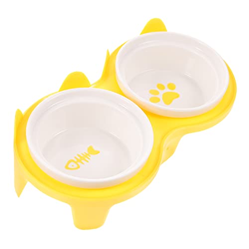 POPETPOP Erhöhten Katze Schüssel Kätzchen Keramik Pet Dish Doppel Schüssel Wasser Feeder Bequemen Hals von POPETPOP