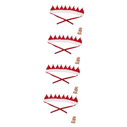 4 Stück Haustierhalsband zu Weihnachten für Hunde Welpe Weihnachtsschal Kragen Weihnachten hundehalsband Hunde weihnachtshalsband Halstuch Weihnachtskrawatte Polyester POPETPOP von POPETPOP