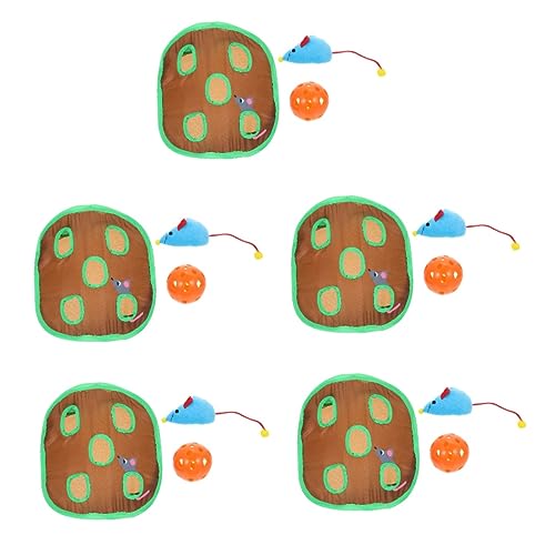 POPETPOP 5 Sätze Laufspielzeug Für Katzen Mausspielzeug Haustierspielzeug Schiebetür Hundetüreinsatz Mäuse-Whack-A- -Spielzeug Tunnel Mauslöcher Katzenspielzeug von POPETPOP