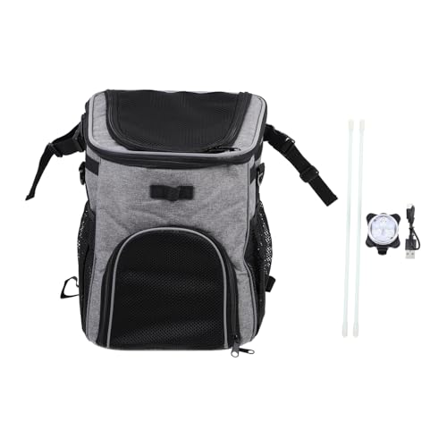 Haustiertasche pet Backpack Haustierträger Fahrradkorb für Haustiere Autositz für Hunde Kiste Käfig Haustierbehälter für Fahrrad Faltbare Fahrradtasche für Haustiere Polyester Grey POPETPOP von POPETPOP