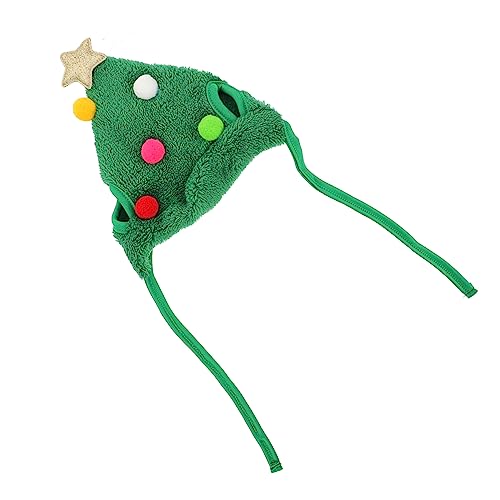 POPETPOP 1 STK Haustier Weihnachtsmütze Hund Weihnachten Baum Hütte Tierkopfzubehör Verstellbare Katzenhut Schöne Haustiermütze Kostüm Hut Hund Hundemütze Polyester Schmücken Weihnachtsbaum von POPETPOP