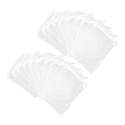 POPETPOP 20 Pcs Große Mesh Net Filterbeutel Weiße Medienbeutel 15x20cm Robust Und Wiederverwendbar von POPETPOP