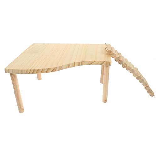 POPETPOP 1 Satz Hamster-Landschaftsbauplattform Hamster Set Klettergerüst für Hamster Rattenhausratten Rennmaus Chinchilla- aus Holz dekorative Hamsterplattform hölzern von POPETPOP