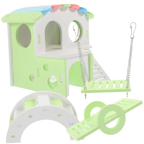 POPETPOP 1 Satz Hamsterspielzeugnest Meerschweinchen Plüsch Zubehör für Meerschweinchen hamsterhaus Hamster brücke meerschweinchen lebensraum kleines Haustiernest PVC Light Green von POPETPOP