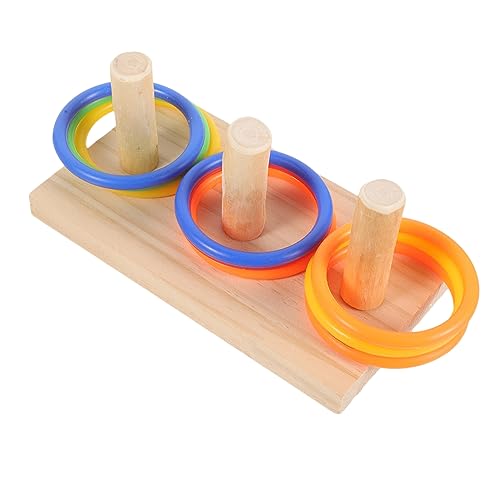 POPETPOP Holz Vogel Pädagogisches Spielzeug Set Papagei Intelligenz Training Spielzeug Ringe für Medium Vögel von POPETPOP