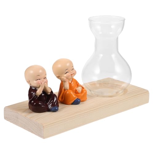 POPETPOP 1 Satz hydroponische Vase Wohnkultur Stapel Luft Service Living Room Decoration wohnzimmerdeko Zimmerpflanzenvase Pflanzenvermehrungsterrarien kleine Glasvasen für Blumen Holz von POPETPOP