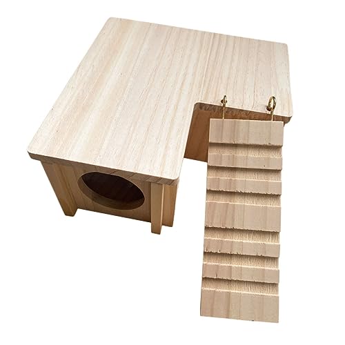 POPETPOP 1 Set Hamsterversteck Aus Holz Gemütliches Hasenhaus Und Nagerhaus Für Kleine Tiere Ideal Rückzugsort Für Hamster Kaninchen Und Andere Kleintiere x x von POPETPOP