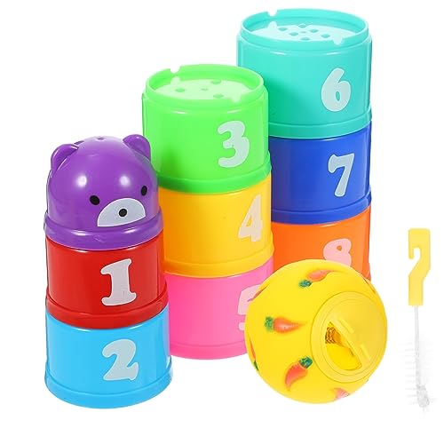 POPETPOP 1 Set Stapelbecher Für Kaninchen Und Leckerli Bälle Bälle Mit Verstellbarer Öffnung Und Reinigungsbürsten Set Hase Gegen Hasen Für Futter Kaninchen Spiel Streu von POPETPOP