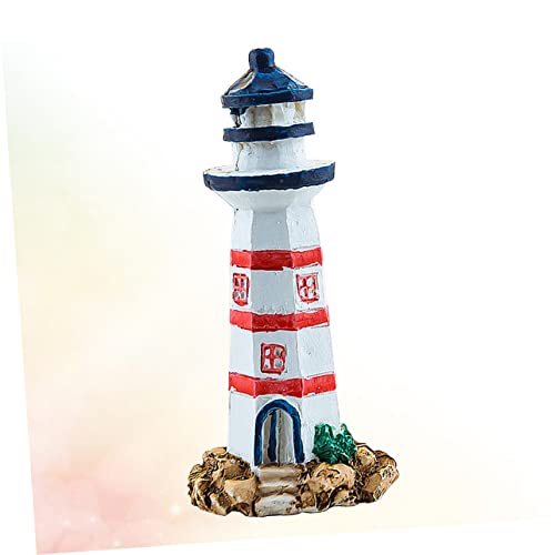 POPETPOP 1stk Mini Leuchtturm Statue Aquariendekoration Groß Mikrolandschaftsdekoration Aquariumzubehör Beleuchteter Leuchtturm Große Aquariendekorationen Grosser Fisch Meeresschildkröte von POPETPOP