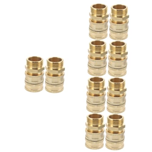 POPETPOP 10 Paar -Wege-Adapter Schlauch Schnell Trennen Waschschlauch Waschmaschinenschlauch Hochdruckschlauch Schlauchanschlüsse 3/4 Schlauchadapter Alles Bronze Messing von POPETPOP