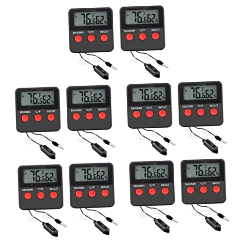 POPETPOP 10 Sätze Haustier-Thermometer Thermostat Für Reptilien Wasser Reptilien Inkubator Reptilienzubehör Digitales Hygrometer Feuchtigkeitsmesser Für Reptilien Anzahl Abs Terrarium von POPETPOP