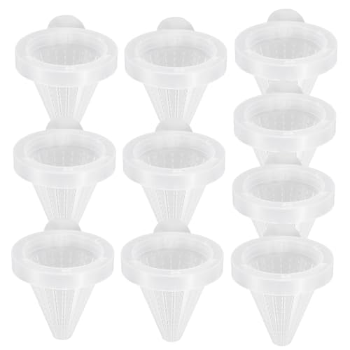 POPETPOP 10 Stück Futterspender mit Saugnapf Wurmfutterkegel Futterspender für Fisch Fischtanks Puffer Fischfuttertrichter Fischfutter-Feeder Cone Wurm Feeder Tankkegelzuführung Transparent von POPETPOP