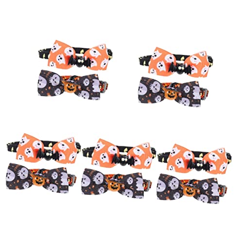 POPETPOP 10 STK Haustierhalsband Halloween-Fliege Für Hunde Halloween-Haustier Hundehalsband Für Welpen Halloween Hundehalsbänder Kürbis Katze Lieferungen Polyester Kleidung von POPETPOP