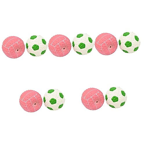 POPETPOP 10 STK Spielzeugball Puzzle-Spielzeug Für Welpen Beißspielzeug Für Welpen Quietschende Bälle Für Hunde Zahnbürstenspielzeug Für Hunde Hundegummi Haustier Hund Emulsion Beißball von POPETPOP