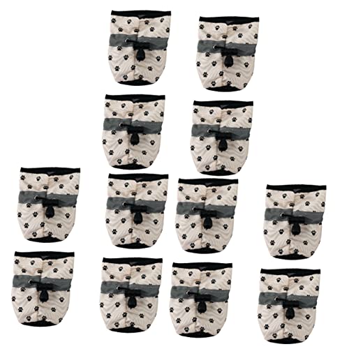 POPETPOP 12 STK wasserdichte Hundeschuhe Mit Weicher Sohle Pfotenhundeschuhe Bedrucken Warme Hundeschuhe Schneeschuhe Für Hunde rutschfeste Haustierschuhe Stoff Reflektierend Stiefel von POPETPOP