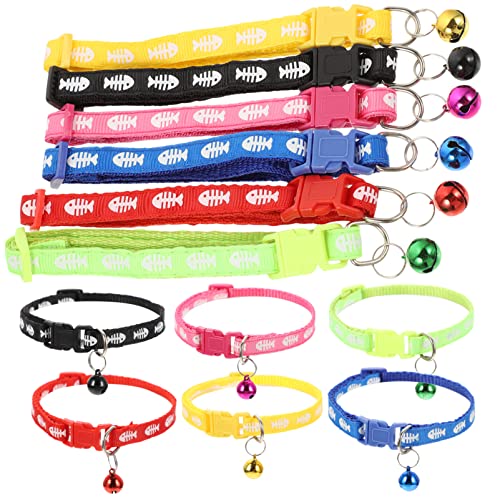 POPETPOP 12st Haustierhalsband Wiederverwendbares Welpenhalsband Katzenhalsbänder Welpensachen Kleines Welpenhalsband Welpentraining Haustier Buntes Halsband Klimpern PVC Hausfisch Kätzchen von POPETPOP