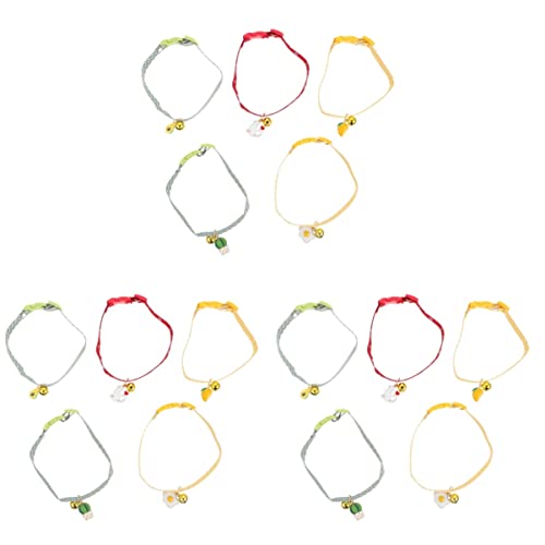 POPETPOP Welpenhalsband 15 Katzenglöckchen Gratis Schleife Hunde Liefert Entzückende Polyester Süßer Elastischer Hund Mittelgroß Mit Halsbändern Sicheres Halsband von POPETPOP