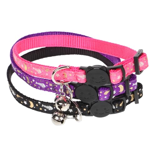 POPETPOP 15 STK Leuchtendes Katzenhalsband Kragen Für Nachtkätzchen Dekorativer Katzen-halskreis Reflektierendes Katzenhalsband Welpenhalsband Mit Glocke Stoff Kleiner Fisch Haustier von POPETPOP