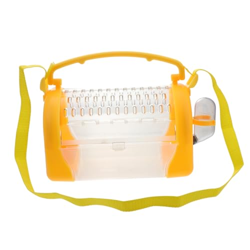 POPETPOP 1PC Hamsterkäfig Tragetasche Für Kleine Haustiere Tragbarer Tierkäfig Mit Verstellbarem Schultergurt Orange Ideal Für Ausflüge Und Outdoor Aktivitäten von POPETPOP