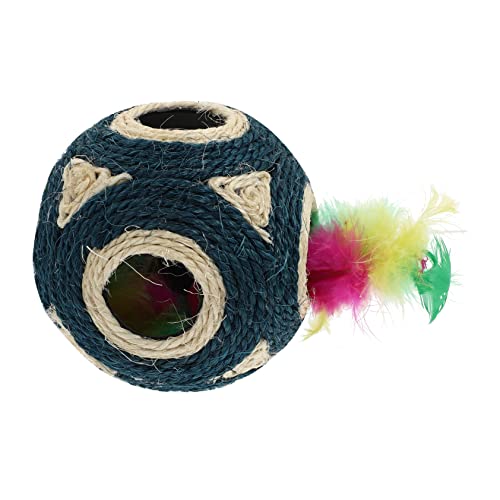 POPETPOP 1stk Ball Aus Hanfseil Mit Sechs Löchern Spielzeug Für Hunde Klein Hundespielzeug Für Kleine Hunde Katze Kätzchen Kaut Sisal Kätzchen Beißspielzeug Freundlich Plüsch Singen von POPETPOP