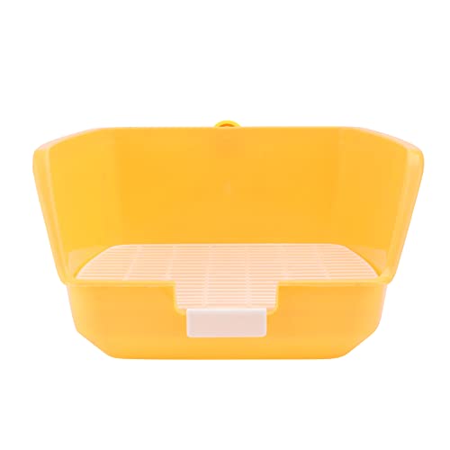 POPETPOP 1Stk Kaninchentoilette Badezimmer Hunde-PIPI-Pads Haustier Badezimmer Futterspender Heu kaninchenklo Hasen klo -Toilette aus Kunststoff Anti-Sprüh-Urin-Toilette Plastik Yellow von POPETPOP