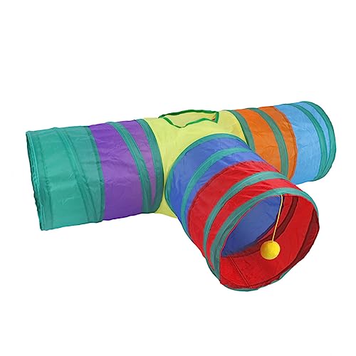 POPETPOP 1Stk Katzenrassel aus Papier Tunnel Frettchen Röhre Guck-Guck Futterspender katzenzelt cat Tent lustiges Katzenspielzeug Tunnelspielzeug für Katzen Polyester Baumwolle Colorful von POPETPOP