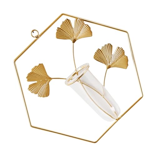 POPETPOP 1Stk Wandschmuck Wand polsterung wandbehang Wandblumentopf Wanddeko wasserspareinsatz Luftpflanzenhalter hoher Pflanzentopf Hydroponische Pflanzvase Pflanzenbehälter Glas Golden von POPETPOP