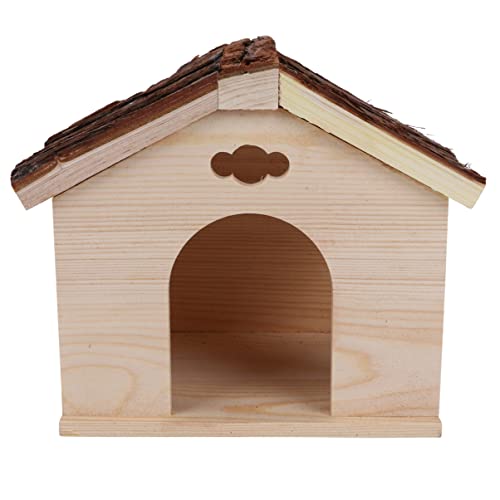 POPETPOP 1stk Holzhaus Nest Kleintierhaus Rattenhängematten Für Käfig Zubehör Für Meerschweinchen Hamsterhaus Chinchillas Bett Meerschweinchen-Liner Meerschweinchen Kabine Brown Hölzern von POPETPOP