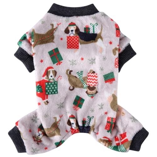 POPETPOP 1stk Weihnachtskleidung Für Hunde Weihnachts-Haustier-Overall Weihnachtshundeoverall Hund Jacke Mantel Kostü Outfit Hund Haustier Herbstkleidung Korallenvlies Haustier Hund von POPETPOP