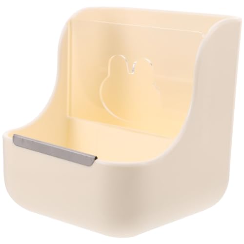 POPETPOP 2-In-1 Futter-Heu-Futternapf -Futternapf Hase Meerschweinchen-Heu-Futternapf Kunststoff-Futternapf Für Haustier- Chinchilla Beige von POPETPOP