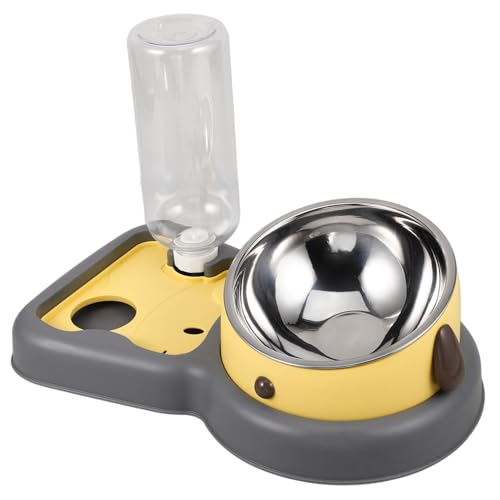 POPETPOP 2-In-1-Hunde- Und Katzennäpfe 500 Ml Automatischer Wasser- Und Futternapf Tierfutter-Wasserspender Katzenfutter-Futternapf Welpen-Wasserspenderflasche Für Katzen Und Hunde von POPETPOP