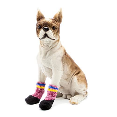 POPETPOP 2 Paar Hund Schneeschuhe Welpenschuhe Für Kleine Hunde Anti-rutsch-socken Für Haustiere rutschfeste Socken Hundegriffsocken Klein Outdoor-socken Hundestiefel Sohlen Wasserdicht von POPETPOP