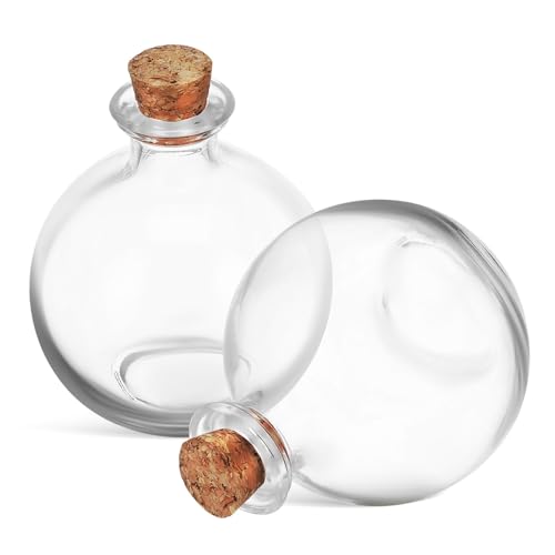 POPETPOP 2 STK Treibende Flasche Landschaft Terrarium Einmachgläser Hängekörbe Aus Weidengeflecht Kleine Gläser Mit Korkdeckel Terrarienset Für Krüge Mit Deckel Pflanzterrarien Glas von POPETPOP