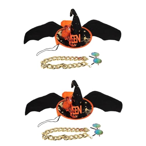 POPETPOP 2 Sätze Halloween-Brust Tragbarer Hunde-Cosplay-flügel Hund Katze Umhang Kostüm Halloween-haustierversorgung Halloween-haustierbekleidung Kürbis-dekor Halloweenkostüm Polyester von POPETPOP