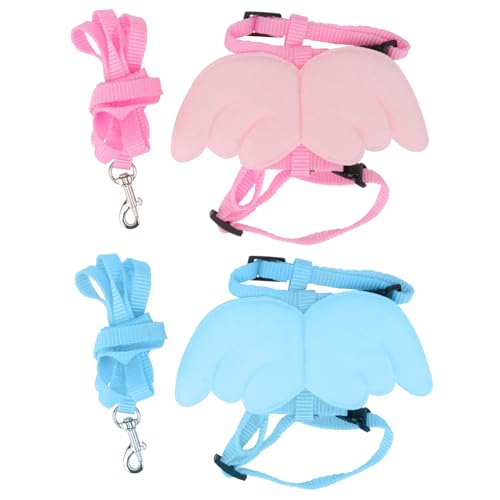 POPETPOP 2 Sätze Kaninchenleine Kaninchenstall einstellbar Kaninchen Rucksack gehendes Kaninchenseil Bunny Suit Hasen praktische Hasenleine Kaninchen-Traktionsseil Nylon Blue von POPETPOP