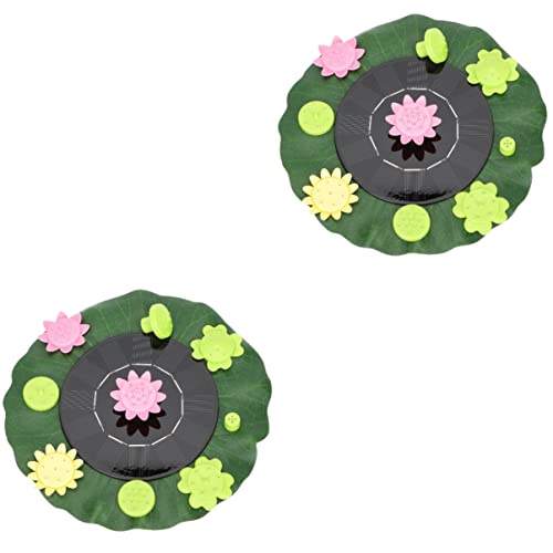 POPETPOP 2 Sets Garten-Pads Lotus- Solardekoration Für Strom Betrieben Von Pumpe Sommer Landschaftsbau Wasserdekoration Landschaftsbeleuchtung Fisch Lotus-Kit Form Teich Tank Pool von POPETPOP