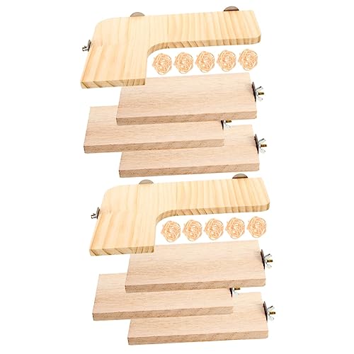 POPETPOP 2 Sets Hamster Jumping Platform Chinchilla Cage Accessories Wooden Shelf Brackets Woody Toy Papagei Rest Stand Wooden Hamster Toys Hamster Wood Platform Wooden Jumping Stand Perch von POPETPOP