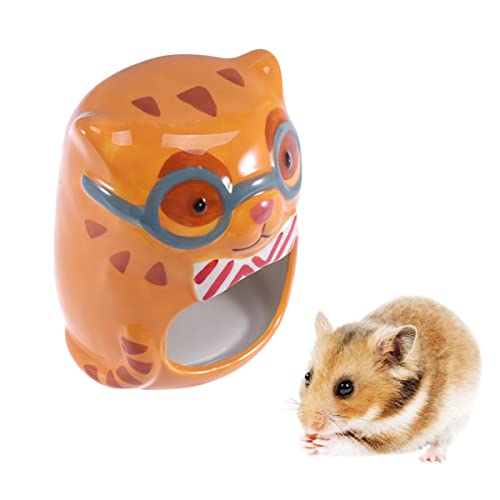 POPETPOP 2st Kleintierhaus Keramik Spielzeughamster Hamsterversteck Aus Keramik Badezubehör Hamsterhaus Hamster Sommerhaus Hamsterbad Spielset-zubehör Hamsterversteck Keramik Cool Badesand von POPETPOP