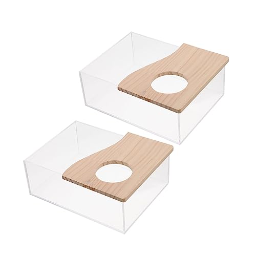 POPETPOP Sandkasten Mit Dach Hamster Sandbad Transparente Badesandkästen Für Kleintiere Multifunktionale Sandboxen Für Hamster Und Chinchillas Ideal Als Haustierbedarf Für Käfige von POPETPOP