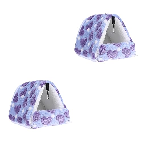 POPETPOP 2st Mini-haustierbett Hamster Warm Winterbettwäsche Hamsterversteck Kleines Haustier Warmes Bett Hamster Hängematte Hamsterschlafhaus Kleines Bett Meerschweinchen Igelkäfig Violett von POPETPOP