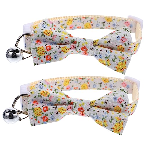 POPETPOP 2st Blumen-katzenhalsband Kaninchenhalsband Halsband Mit Schleife Für Haustiere Fliege Für Haustiere Glockenhalsband Für Katzen Kragen Der Hund Polyester-Nylon Krawatte von POPETPOP